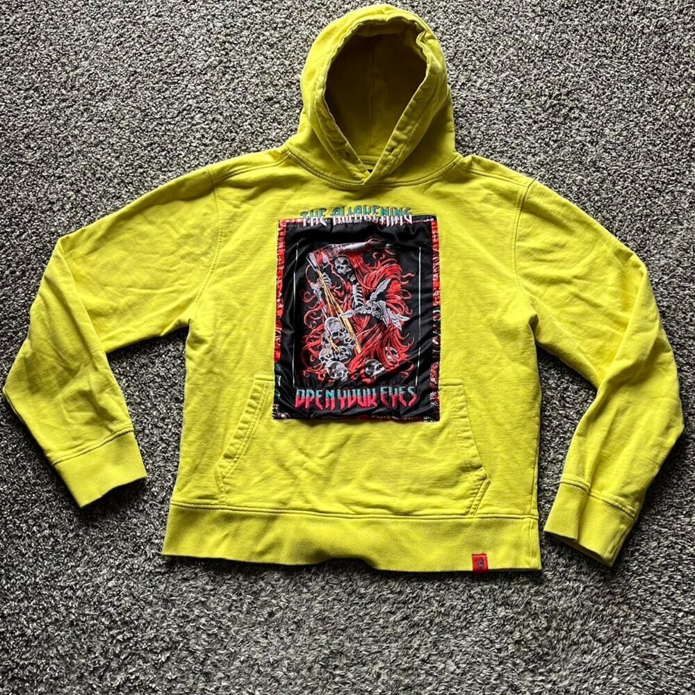 Industrial Indigo Yellow The Awakening Hoodie Mens XL Streetwear Goth Skater